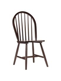 Windsor houten stoelen Megan in donkerbruin, 2 stuks, Gelakt rubberhout, Rubberhoutkleurig, bruin gelakt, B 46 x D 51 cm