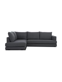 Divano angolare Tribeca, Rivestimento: poliestere Il rivestiment, Struttura: legno di faggio massiccio, Piedini: legno di faggio massiccio, Tessuto antracite, Larg. 274 x Prof. 192 cm, chaise-longue a sinistra