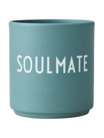 Mug design en porcelaine Favourite SOULMATE, Porcelaine Fine Bone China
Fine Bone China est une porcelaine tendre, qui se distingue particulièrement par sa brillance et sa translucidité, Vert de jade, mat, blanc, Ø 8 x haut. 9 cm, 250 ml
