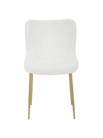 Čalúnená buklé stolička Tess, Buklé krémovobiela, odtiene zlatej, Š 49 x H 64 cm