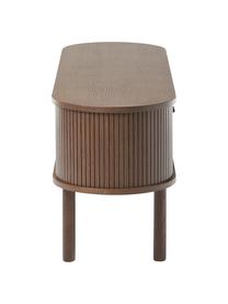 Aparador Calary, Estructura: fibras de densidad media , Patas: madera de roble maciza co, Acabado de madera de nogal, An 138 x Al 55 cm