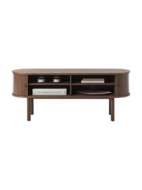Aparador Calary, Estructura: fibras de densidad media , Patas: madera de roble maciza co, Acabado de madera de nogal, An 138 x Al 55 cm