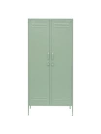 Petite armoire Twinny, Métal, enduit, Vert sauge, larg. 85 x haut. 183 cm