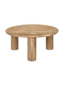 Tavolino rotondo da salotto in legno di quercia Didi, Legno massiccio di quercia oliato, Marrone, Ø 80 x Alt. 35 cm