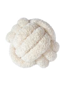 Cuscino annodato in tessuto teddy Twist, Rivestimento: 100% poliestere (teddy), Bianco crema, Ø 30 cm