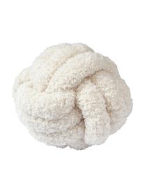 Cuscino annodato in tessuto teddy Twist, Rivestimento: 100% poliestere (teddy), Bianco crema, Ø 30 cm