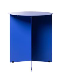 Table d'appoint ronde métal Dinga, Métal, enduit, Bleu, Ø 40 x haut. 45 cm