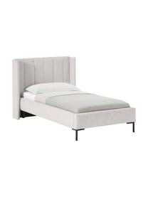 Łóżko tapicerowane Dusk, Tapicerka: 100% poliester (tkanina s, Korpus: lite drewno sosnowe z cer, Nogi: metal malowany proszkowo, Greige tkanina, S 90 x D 200 cm