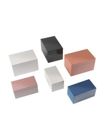 Set de cajas Kylie, 2 uds., Tablero de fibras de densidad media (MDF), Negro, gris claro, Set de diferentes tamaños