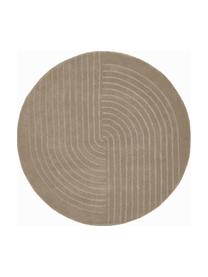 Okrągły ręcznie tuftowany dywan z wełny Mason, Beżowy, Ø 200 cm (Rozmiar L)