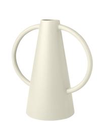 Vase design Frigya, Grès cérame, Blanc crème, Ø 6 x haut. 31 cm