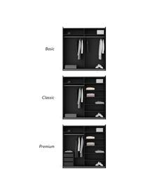 Armario modular Simone, 2 puertas correderas (200 cm), diferentes variantes, Estructura: aglomerado con certificad, Aspecto madera de nogal, negro, Interior Basic (An 200 x Al 200 cm)