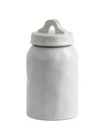 Ręcznie wykonany pojemnik do przechowywania z ceramiki Lulo, Ceramika, Biały, Ø 11 x W 20 cm