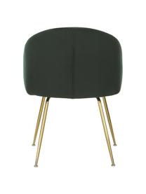 Krzesło tapicerowane z aksamitu Luisa, 2 szt., Tapicerka: aksamit (100% poliester) , Nogi: metal malowany proszkowo, Aksamitny ciemny zielony, złoty, S 59 x G 58 cm