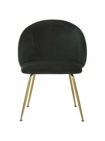 Samt-Polsterstühle Luisa, 2 Stück, Bezug: Samt (100 % Polyester) De, Beine: Metall, pulverbeschichtet, Samt Dunkelgrün, Goldfarben, B 59 x T 58 cm
