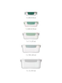 Aufbewahrungsdosen-Set Nest™, 5er-Set, Polypropylen, Transparent, Grün, Set mit verschiedenen Größen