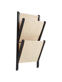 Wand-Zeitschriftenhalter Morgan aus Bambus/Rattan, Rahmen: Bambus, Beige, Schwarz, B 36 x H 74 cm