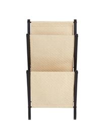 Wandmagazijnhouder Morgan van bamboe/rotan, Frame: bamboe, Beige, zwart, B 36 x H 74 cm