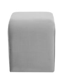 Fluwelen poef Penelope in grijs, Bekleding: fluweel (100% polyester), Frame: metaal, multiplex, Fluweel grijs, B 61 x H 46 cm