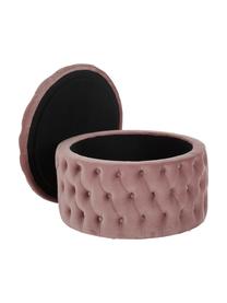 Pouf contenitore XL in velluto Chiara, Rivestimento: velluto (poliestere) Con , Velluto rosa cipria, Ø 70 x Alt. 42 cm