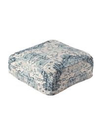 Vloerkussen Renata met vintage patroon, Bekleding: 57% katoen, 40% polyester, Blauw, B 70 x L 70 cm