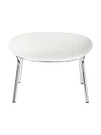 Bouclé stolička s kovovými nohami Luan, Bouclé, bílá, Š 58 cm, V 41 cm