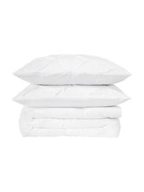 Funda nórdica de percal en look origami Brody, Blanco, Cama 90 cm (155 x 220 cm)