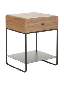 Noční stolek se zásuvkou Sally, Dřevo, černá, Š 45 cm, V 58 cm