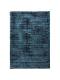Handgewebter Viskoseteppich Jane, Flor: 100 % Viskose, Dunkelblau, B 160 x L 230 cm (Größe M)