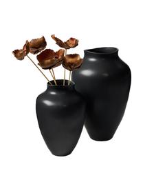 Ručne vyrobená váza Latona, Kamenina, Matná čierna, Ø 27 x V 41 cm