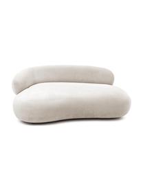 Sofa w kształcie nerki Alba (2-osobowa), Tapicerka: 97% poliester, 3% nylon D, Stelaż: lite drewno świerkowe z c, Nogi: tworzywo sztuczne, Kremowobiała tkanina, S 185 x G 114 cm, oparcie prawostronne
