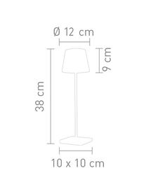 Mobiele dimbare LED tafellamp Trellia, Lampenkap: gelakt aluminium, Diffuser: kunststof, Lampvoet: gelakt aluminium, Groen, Ø 12 x H 38 cm