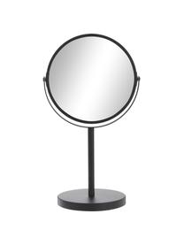 Specchio cosmetico rotondo con ingrandimento e base in metallo Classic, Cornice: metallo rivestito, Superficie dello specchio: lastra di vetro, Nero, Ø 20 x Alt. 35 cm
