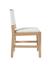 Chaise en bois avec revêtement beige Liano, Tissu beige, bois de chêne, larg. 50 x long. 80 cm