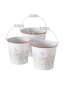 Kleine plantenpottenset Rosalie, 3-delig, Wit, meerkleurig, Set met verschillende formaten