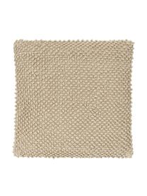 Povlak na polštář se strukturovaným povrchem Indi, 100 % bavlna, Taupe, Š 45 cm, D 45 cm
