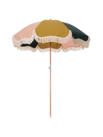 Parasol vintage à franges Retro, pliable, Jaune moutarde, rose, blanc, noir, Ø 180 x haut. 230 cm