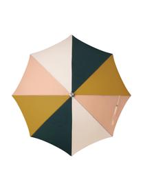 Parasol ogrodowy z frędzlami Retro, Stelaż: drewno naturalne, laminow, Musztardowy, blady różowy, biały, czarny, Ø 180 x W 230 cm