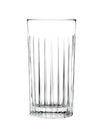 Vasos highball de cristal con relive Bichiera, 4 uds., Cristal, Transparente, Ø 7 x Al 15 cm, 360 ml