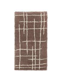 Flauschiger Hochflor-Teppich Amelie, handgetuftet, Flor: 100 % Polyester, Braun, Cremeweiß, B 80 x L 150 cm (Größe XS)