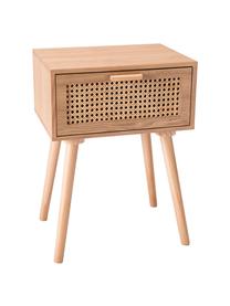 Table de chevet en cannage Romeo, Bois, beige, larg. 40 x haut. 56 cm