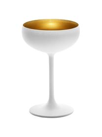 Kristallen champagneglazen Elements, 6 stuks, Kristalglas, gecoat, Wit, messingkleurig, Ø 10 x H 15 cm, 230 ml