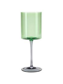 Copas de vino Lilly, 2 uds., Vidrio, Verde, gris, Ø 9 x Al 24 cm, 430 ml