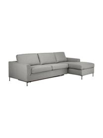Sofá cama Cucita (3 plazas), con colchón, Tapizado: tejido (poliéster) Alta r, Estructura: madera de pino maciza con, Patas: metal pintado, Tejido gris claro, An 274 x F 164 cm, chaise longue derecha
