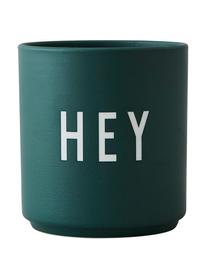 Design Becher Favourite HEY mit Schriftzug, Fine Bone China (Porzellan)
Fine Bone China ist ein Weichporzellan, das sich besonders durch seinen strahlenden, durchscheinenden Glanz auszeichnet., Dunkelgrün (Hey), Ø 8 x H 9 cm, 250 ml