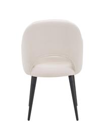 Sedia con braccioli Rachel, Rivestimento: velluto (rivestimento in , Gambe: metallo verniciato a polv, Velluto bianco crema, Larg. 55 x Prof. 65 cm