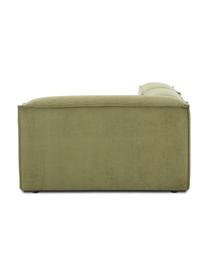 Diván modular de pana Lennon, Tapizado: pana (92% poliéster, 8% p, Estructura: madera de pino maciza, ma, Patas: plástico, Pana verde, An 269 x F 119 cm, respaldo derecho