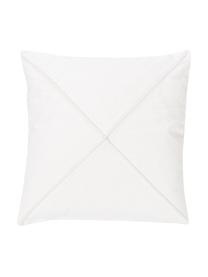 Poszewka na poduszkę z lnu Darla, 51% len, 49% bawełna, Biały, S 45 x D 45 cm