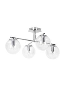 Lampada da soffitto Atlanta, Struttura: metallo cromato, Baldacchino: metallo cromato, Trasparente, cromato, Larg. 65 x Alt. 30 cm