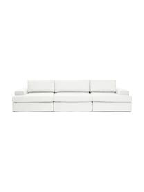 Canapé modulable 3 places Russell, Tissu blanc crème, larg. 309 x haut. 77 cm